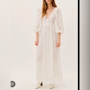 NWT For Love And Lemons White Lace Maxi Dress